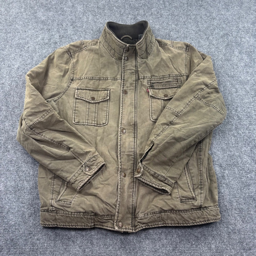 Levi's Rare Canvas Field Jacket XL Brown Quilted Lining Workwear Mens